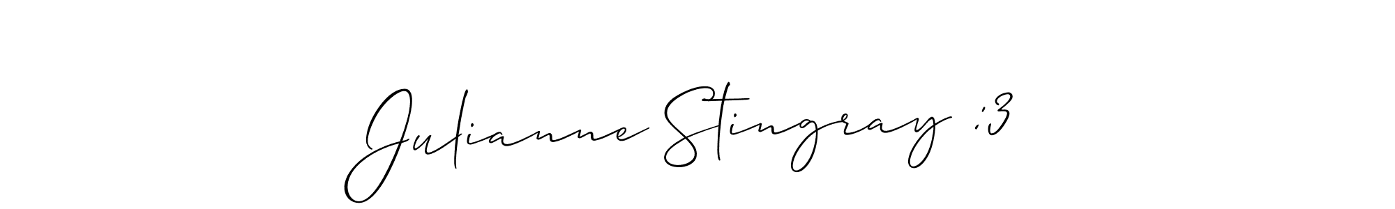 Create a beautiful signature design for name Julianne Stingray :3. With this signature (Allison_Script) fonts, you can make a handwritten signature for free. Julianne Stingray :3 signature style 2 images and pictures png