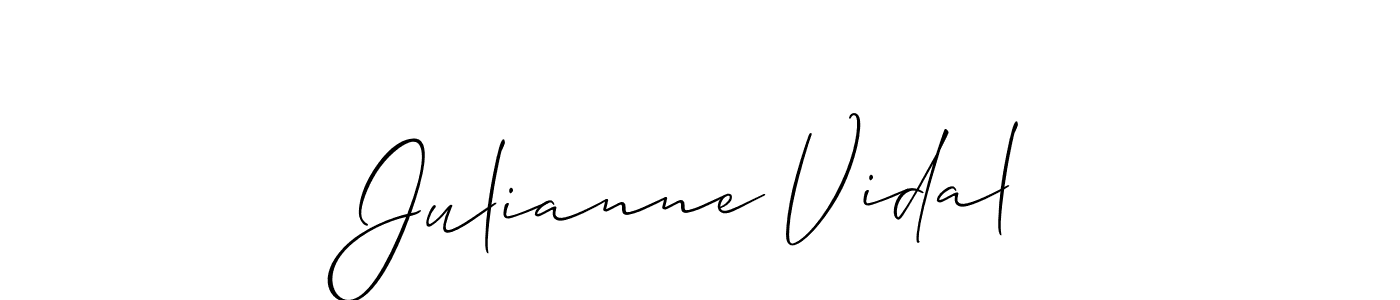 Make a beautiful signature design for name Julianne Vidal. With this signature (Allison_Script) style, you can create a handwritten signature for free. Julianne Vidal signature style 2 images and pictures png