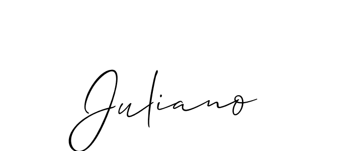 You should practise on your own different ways (Allison_Script) to write your name (Juliano) in signature. don't let someone else do it for you. Juliano signature style 2 images and pictures png