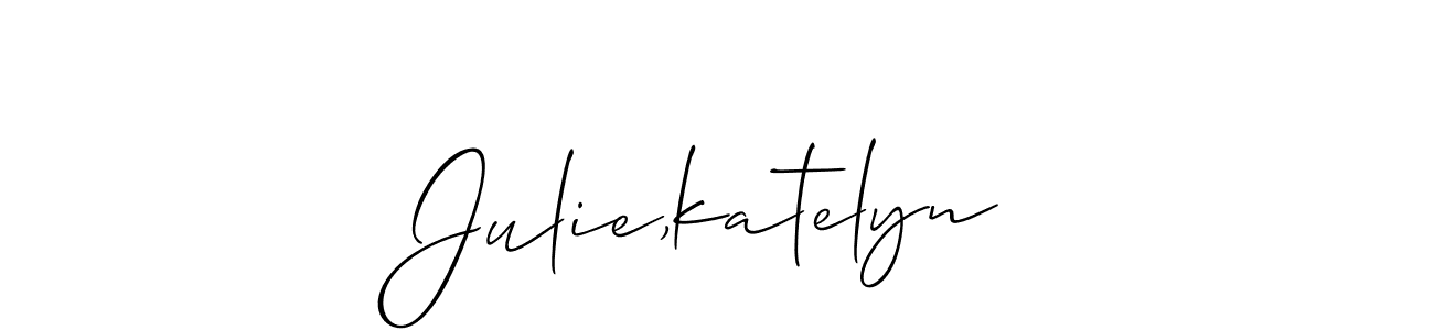 Also we have Julie,katelyn name is the best signature style. Create professional handwritten signature collection using Allison_Script autograph style. Julie,katelyn signature style 2 images and pictures png