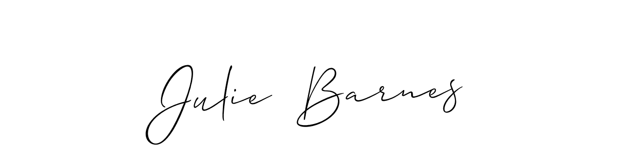 The best way (Allison_Script) to make a short signature is to pick only two or three words in your name. The name Julie  Barnes include a total of six letters. For converting this name. Julie  Barnes signature style 2 images and pictures png