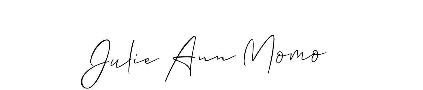 if you are searching for the best signature style for your name Julie Ann Momo. so please give up your signature search. here we have designed multiple signature styles  using Allison_Script. Julie Ann Momo signature style 2 images and pictures png