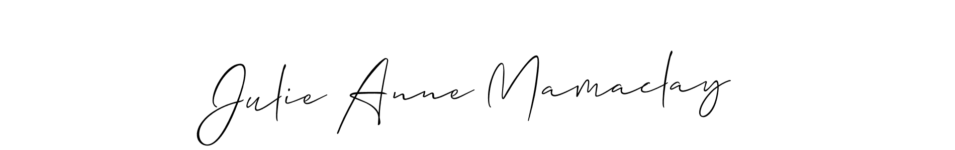 You can use this online signature creator to create a handwritten signature for the name Julie Anne Mamaclay. This is the best online autograph maker. Julie Anne Mamaclay signature style 2 images and pictures png
