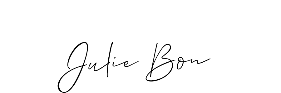 How to make Julie Bon name signature. Use Allison_Script style for creating short signs online. This is the latest handwritten sign. Julie Bon signature style 2 images and pictures png