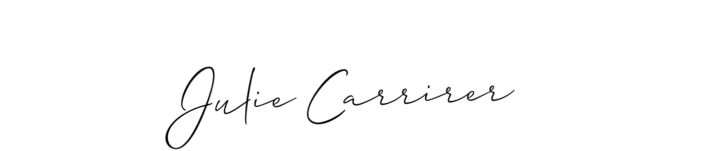 Also we have Julie Carrirer name is the best signature style. Create professional handwritten signature collection using Allison_Script autograph style. Julie Carrirer signature style 2 images and pictures png