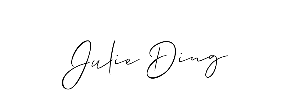 if you are searching for the best signature style for your name Julie Ding. so please give up your signature search. here we have designed multiple signature styles  using Allison_Script. Julie Ding signature style 2 images and pictures png