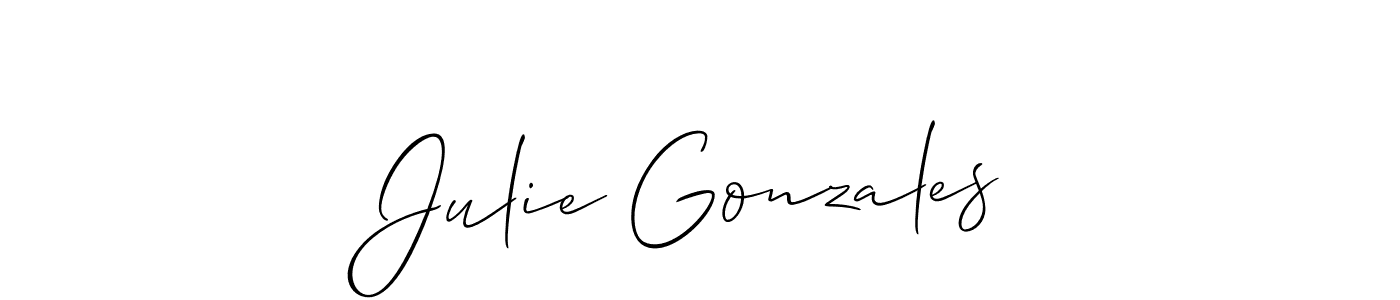 How to make Julie Gonzales name signature. Use Allison_Script style for creating short signs online. This is the latest handwritten sign. Julie Gonzales signature style 2 images and pictures png