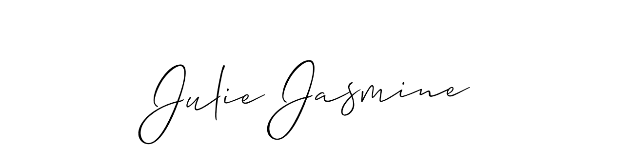 Allison_Script is a professional signature style that is perfect for those who want to add a touch of class to their signature. It is also a great choice for those who want to make their signature more unique. Get Julie Jasmine name to fancy signature for free. Julie Jasmine signature style 2 images and pictures png