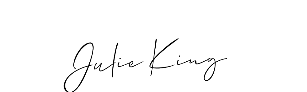 Allison_Script is a professional signature style that is perfect for those who want to add a touch of class to their signature. It is also a great choice for those who want to make their signature more unique. Get Julie King name to fancy signature for free. Julie King signature style 2 images and pictures png