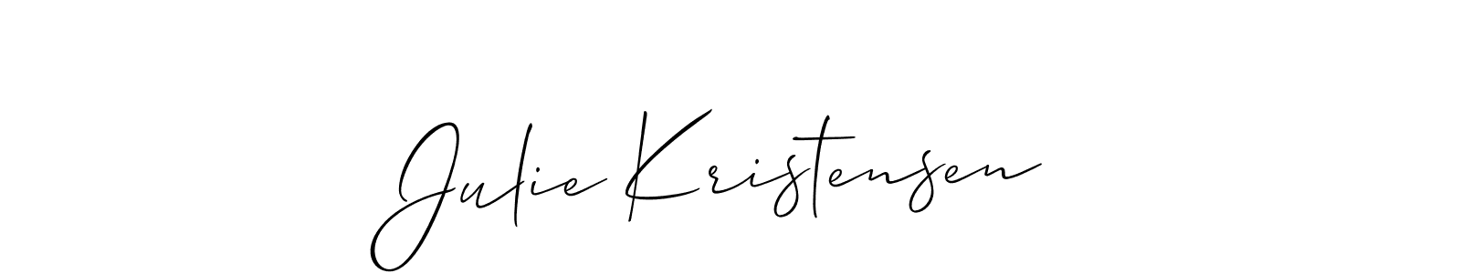 Allison_Script is a professional signature style that is perfect for those who want to add a touch of class to their signature. It is also a great choice for those who want to make their signature more unique. Get Julie Kristensen name to fancy signature for free. Julie Kristensen signature style 2 images and pictures png