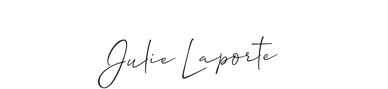 Julie Laporte stylish signature style. Best Handwritten Sign (Allison_Script) for my name. Handwritten Signature Collection Ideas for my name Julie Laporte. Julie Laporte signature style 2 images and pictures png