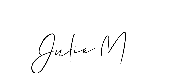 Allison_Script is a professional signature style that is perfect for those who want to add a touch of class to their signature. It is also a great choice for those who want to make their signature more unique. Get Julie M name to fancy signature for free. Julie M signature style 2 images and pictures png