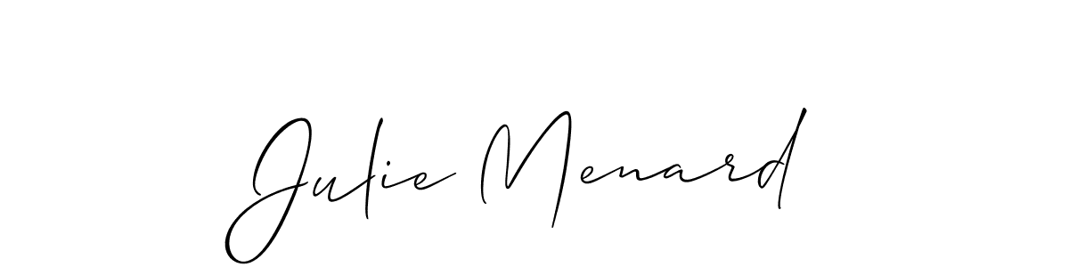It looks lik you need a new signature style for name Julie Menard. Design unique handwritten (Allison_Script) signature with our free signature maker in just a few clicks. Julie Menard signature style 2 images and pictures png