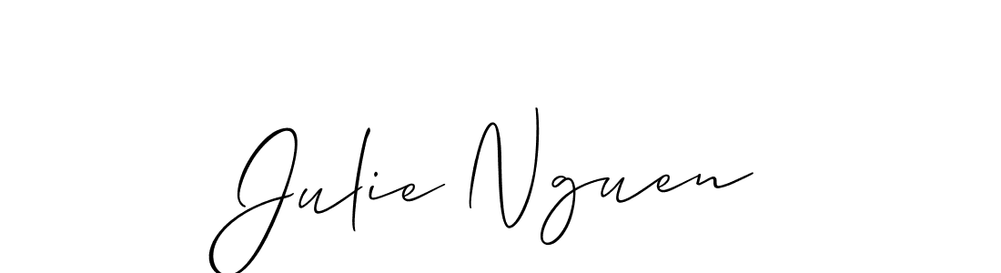 Also You can easily find your signature by using the search form. We will create Julie Nguen name handwritten signature images for you free of cost using Allison_Script sign style. Julie Nguen signature style 2 images and pictures png