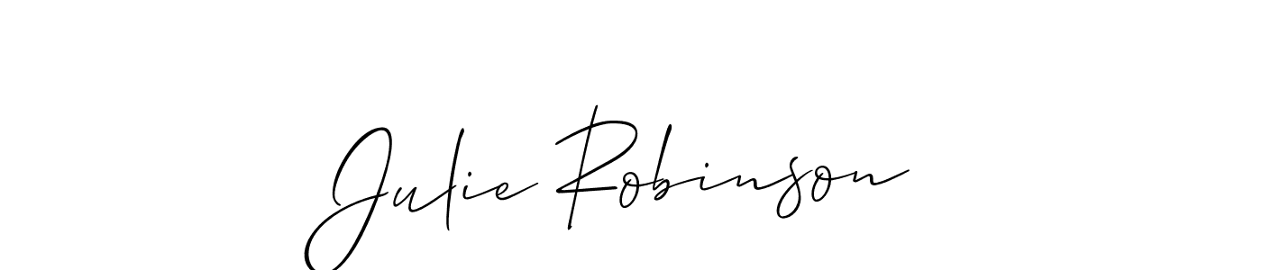 How to make Julie Robinson name signature. Use Allison_Script style for creating short signs online. This is the latest handwritten sign. Julie Robinson signature style 2 images and pictures png
