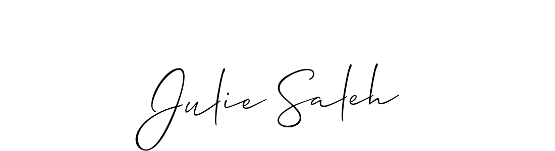 How to make Julie Saleh name signature. Use Allison_Script style for creating short signs online. This is the latest handwritten sign. Julie Saleh signature style 2 images and pictures png