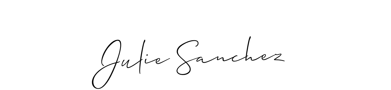 The best way (Allison_Script) to make a short signature is to pick only two or three words in your name. The name Julie Sanchez include a total of six letters. For converting this name. Julie Sanchez signature style 2 images and pictures png