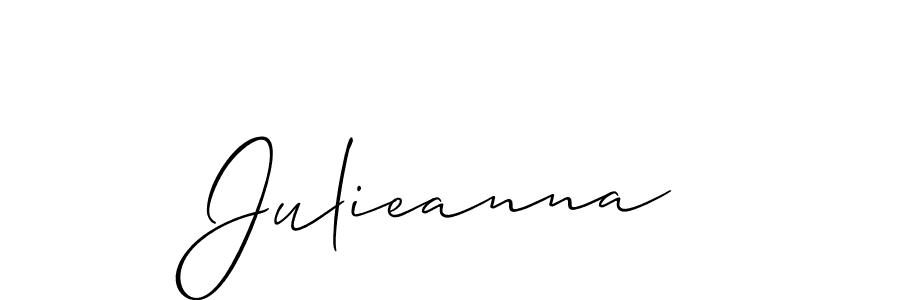 Use a signature maker to create a handwritten signature online. With this signature software, you can design (Allison_Script) your own signature for name Julieanna. Julieanna signature style 2 images and pictures png