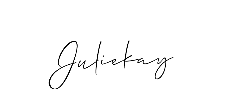 How to make Juliekay signature? Allison_Script is a professional autograph style. Create handwritten signature for Juliekay name. Juliekay signature style 2 images and pictures png