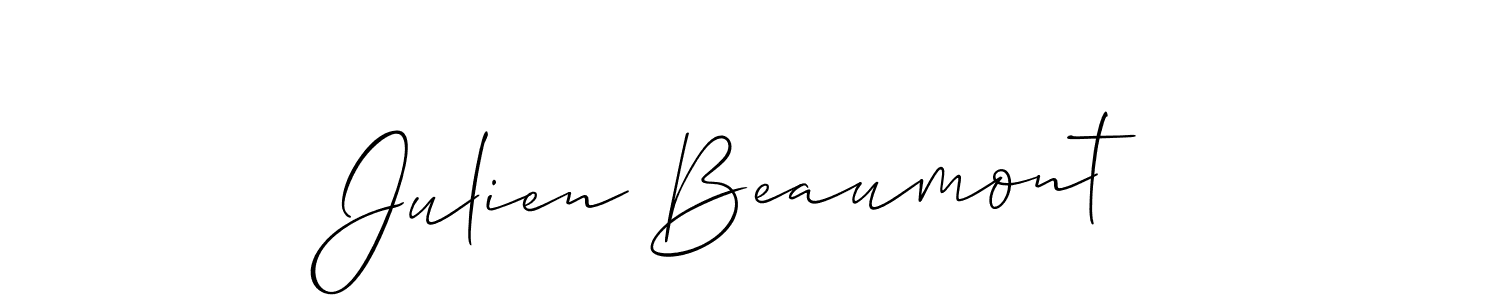 Use a signature maker to create a handwritten signature online. With this signature software, you can design (Allison_Script) your own signature for name Julien Beaumont. Julien Beaumont signature style 2 images and pictures png