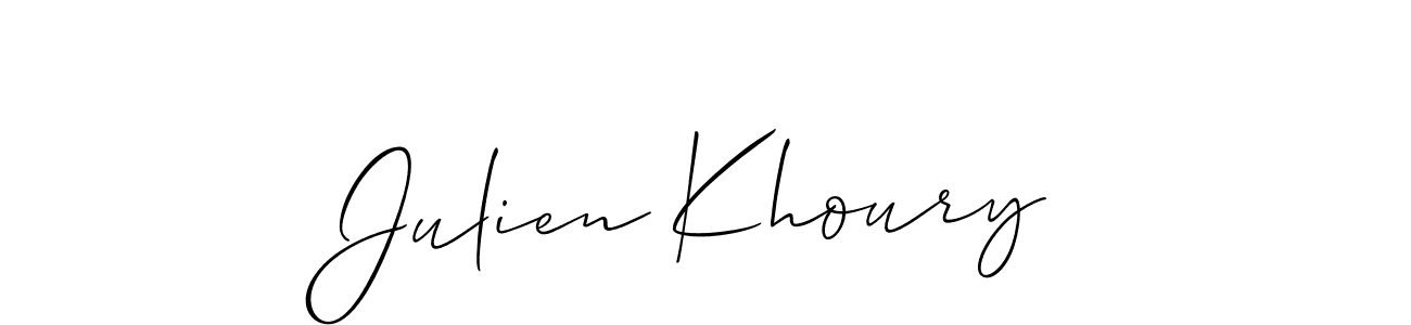 You should practise on your own different ways (Allison_Script) to write your name (Julien Khoury) in signature. don't let someone else do it for you. Julien Khoury signature style 2 images and pictures png