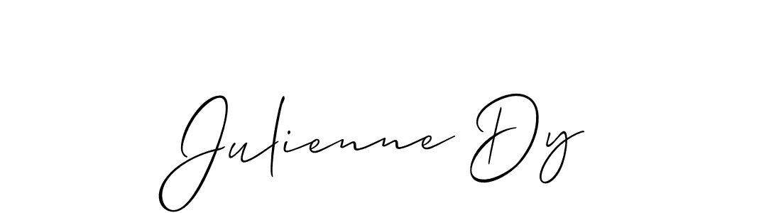 The best way (Allison_Script) to make a short signature is to pick only two or three words in your name. The name Julienne Dy include a total of six letters. For converting this name. Julienne Dy signature style 2 images and pictures png