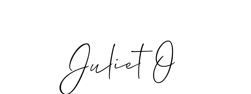 The best way (Allison_Script) to make a short signature is to pick only two or three words in your name. The name Juliet O include a total of six letters. For converting this name. Juliet O signature style 2 images and pictures png