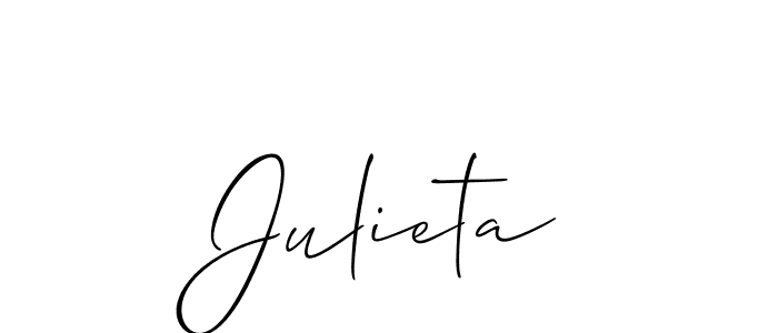 Julieta stylish signature style. Best Handwritten Sign (Allison_Script) for my name. Handwritten Signature Collection Ideas for my name Julieta. Julieta signature style 2 images and pictures png