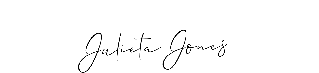 How to make Julieta Jones name signature. Use Allison_Script style for creating short signs online. This is the latest handwritten sign. Julieta Jones signature style 2 images and pictures png