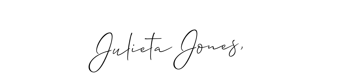 This is the best signature style for the Julieta Jones, name. Also you like these signature font (Allison_Script). Mix name signature. Julieta Jones, signature style 2 images and pictures png