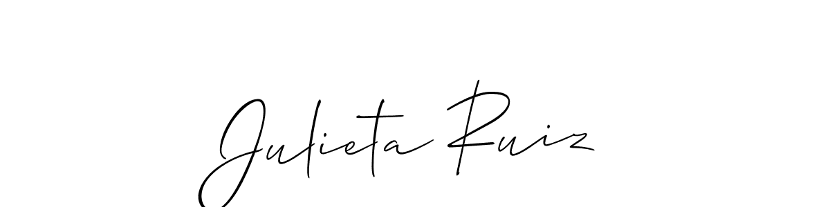 How to make Julieta Ruiz name signature. Use Allison_Script style for creating short signs online. This is the latest handwritten sign. Julieta Ruiz signature style 2 images and pictures png