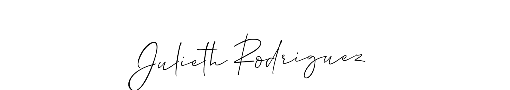 Design your own signature with our free online signature maker. With this signature software, you can create a handwritten (Allison_Script) signature for name Julieth Rodriguez. Julieth Rodriguez signature style 2 images and pictures png