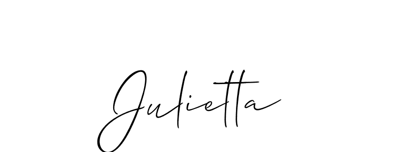 How to make Julietta signature? Allison_Script is a professional autograph style. Create handwritten signature for Julietta name. Julietta signature style 2 images and pictures png