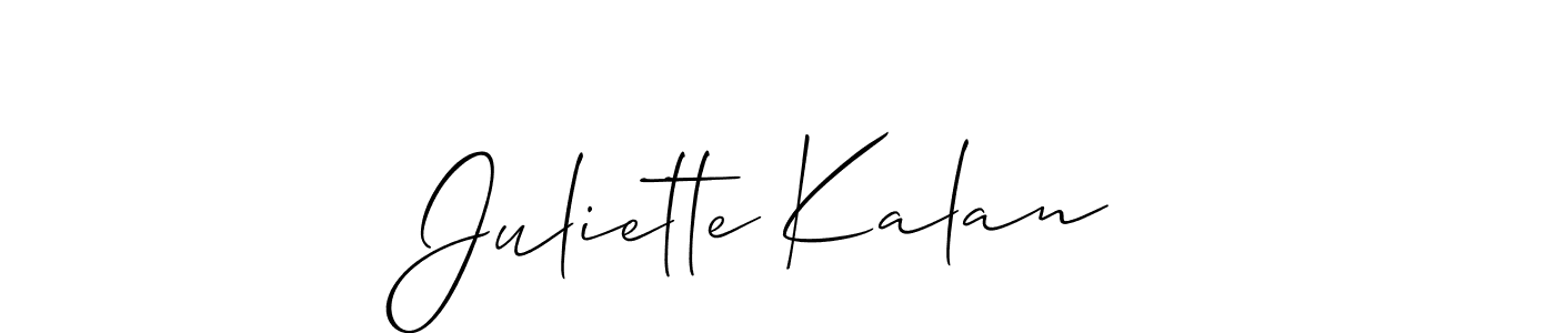 Once you've used our free online signature maker to create your best signature Allison_Script style, it's time to enjoy all of the benefits that Juliette Kalan name signing documents. Juliette Kalan signature style 2 images and pictures png