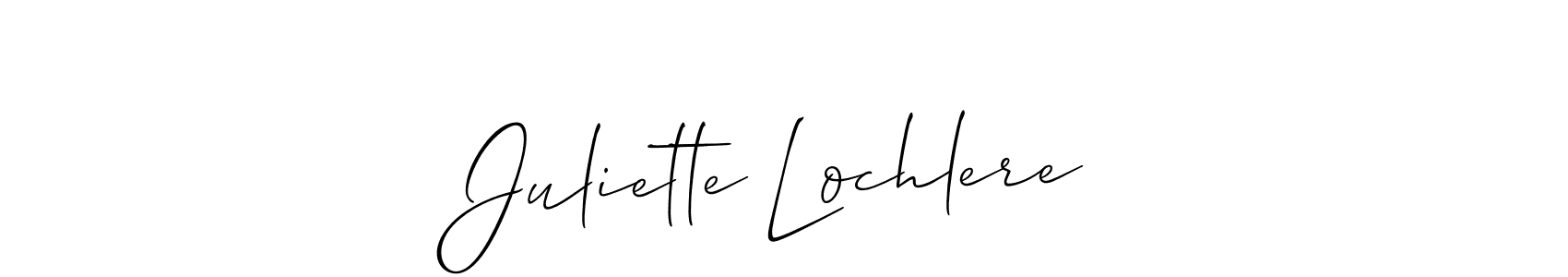 How to make Juliette Lochlere name signature. Use Allison_Script style for creating short signs online. This is the latest handwritten sign. Juliette Lochlere signature style 2 images and pictures png