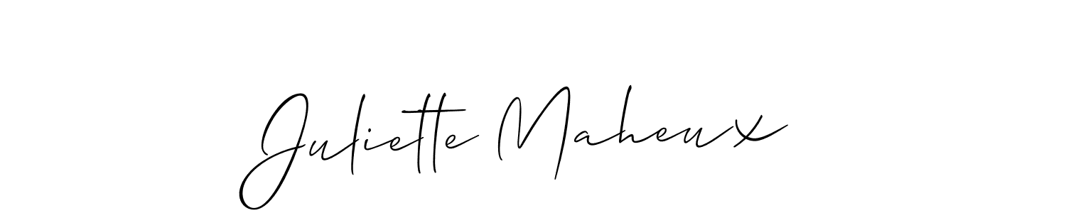 Use a signature maker to create a handwritten signature online. With this signature software, you can design (Allison_Script) your own signature for name Juliette Maheux. Juliette Maheux signature style 2 images and pictures png