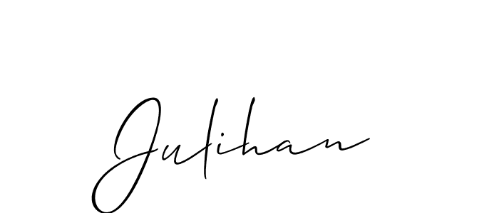 Julihan stylish signature style. Best Handwritten Sign (Allison_Script) for my name. Handwritten Signature Collection Ideas for my name Julihan. Julihan signature style 2 images and pictures png