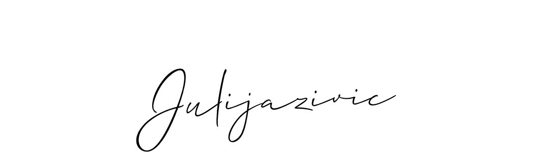 Also we have Julijazivic name is the best signature style. Create professional handwritten signature collection using Allison_Script autograph style. Julijazivic signature style 2 images and pictures png