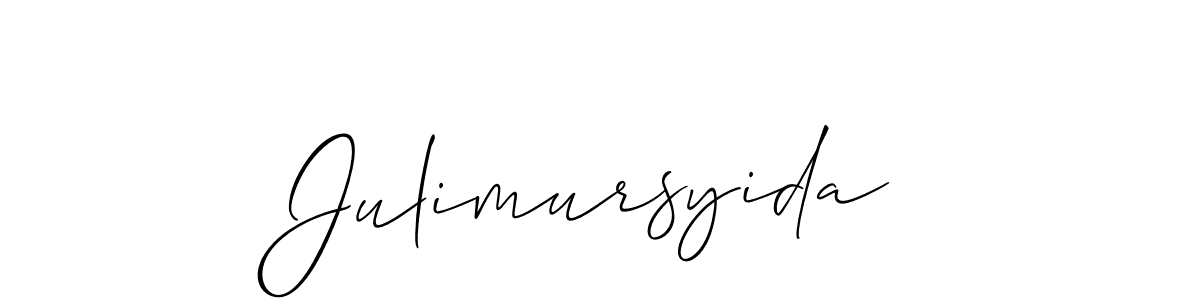 Allison_Script is a professional signature style that is perfect for those who want to add a touch of class to their signature. It is also a great choice for those who want to make their signature more unique. Get Julimursyida name to fancy signature for free. Julimursyida signature style 2 images and pictures png