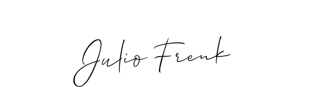 Julio Frenk stylish signature style. Best Handwritten Sign (Allison_Script) for my name. Handwritten Signature Collection Ideas for my name Julio Frenk. Julio Frenk signature style 2 images and pictures png