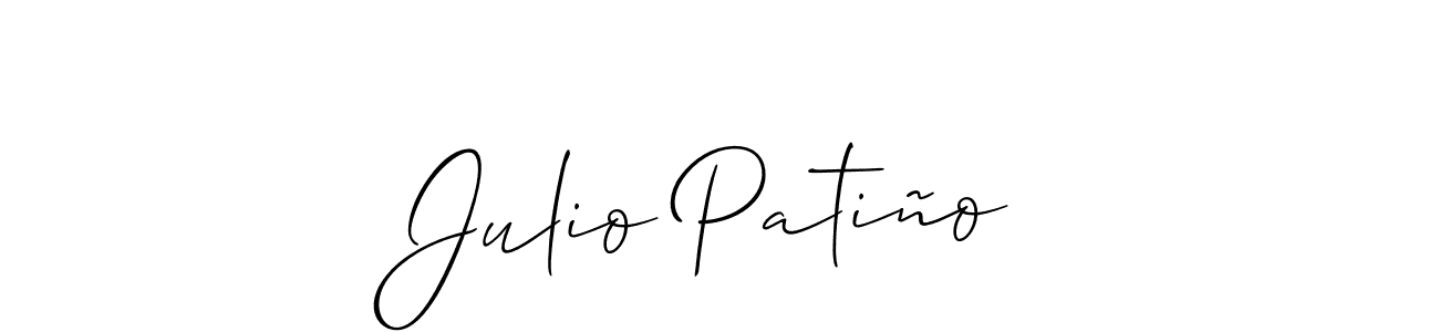 You should practise on your own different ways (Allison_Script) to write your name (Julio Patiño) in signature. don't let someone else do it for you. Julio Patiño signature style 2 images and pictures png