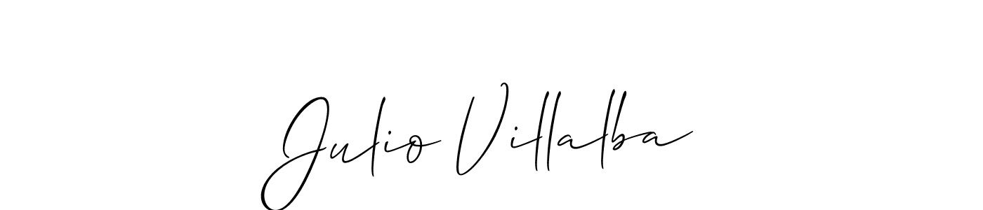 How to make Julio Villalba name signature. Use Allison_Script style for creating short signs online. This is the latest handwritten sign. Julio Villalba signature style 2 images and pictures png