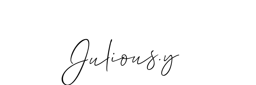 Create a beautiful signature design for name Julious.y. With this signature (Allison_Script) fonts, you can make a handwritten signature for free. Julious.y signature style 2 images and pictures png