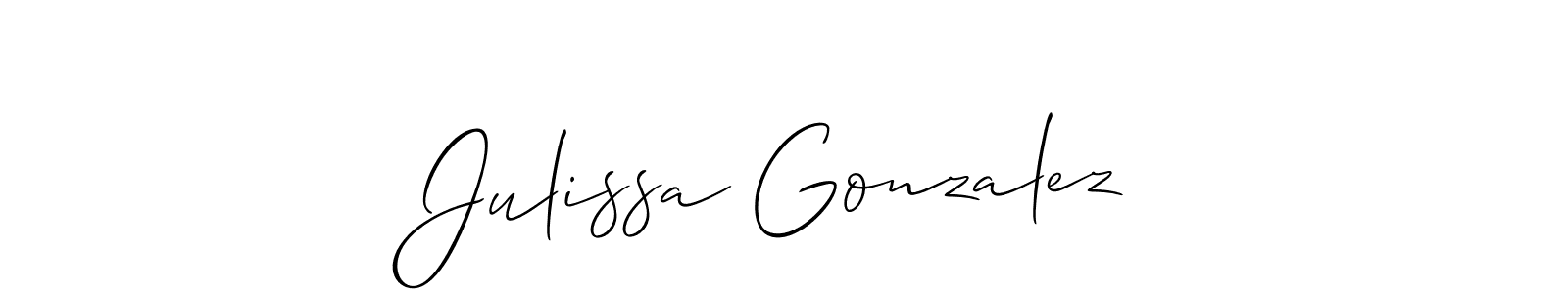 Design your own signature with our free online signature maker. With this signature software, you can create a handwritten (Allison_Script) signature for name Julissa Gonzalez. Julissa Gonzalez signature style 2 images and pictures png