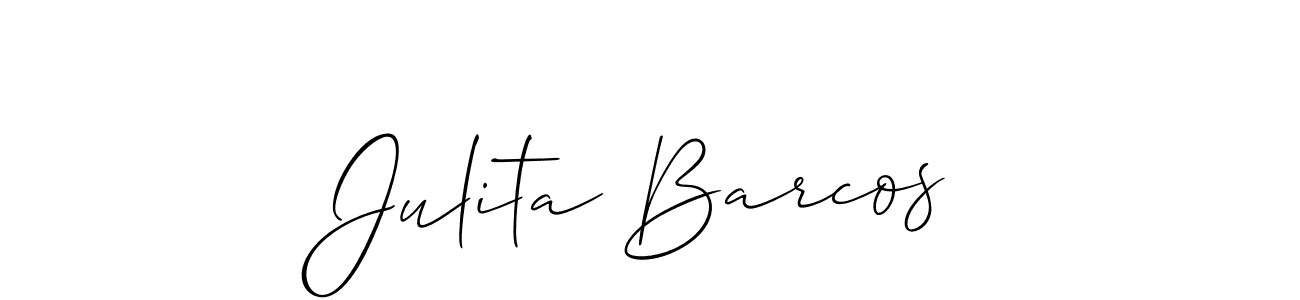 Use a signature maker to create a handwritten signature online. With this signature software, you can design (Allison_Script) your own signature for name Julita Barcos. Julita Barcos signature style 2 images and pictures png