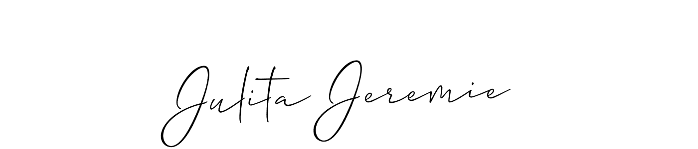 Check out images of Autograph of Julita Jeremie name. Actor Julita Jeremie Signature Style. Allison_Script is a professional sign style online. Julita Jeremie signature style 2 images and pictures png