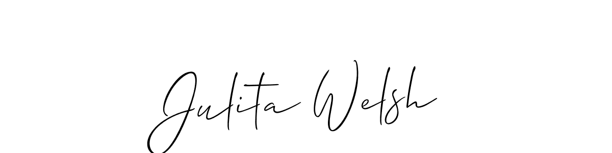 Similarly Allison_Script is the best handwritten signature design. Signature creator online .You can use it as an online autograph creator for name Julita Welsh. Julita Welsh signature style 2 images and pictures png