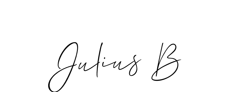 You should practise on your own different ways (Allison_Script) to write your name (Julius B) in signature. don't let someone else do it for you. Julius B signature style 2 images and pictures png