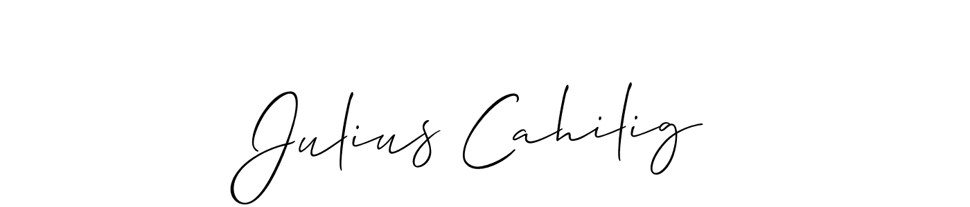 How to Draw Julius Cahilig signature style? Allison_Script is a latest design signature styles for name Julius Cahilig. Julius Cahilig signature style 2 images and pictures png