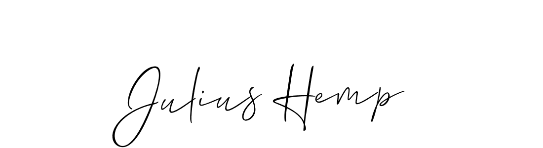 Use a signature maker to create a handwritten signature online. With this signature software, you can design (Allison_Script) your own signature for name Julius Hemp. Julius Hemp signature style 2 images and pictures png